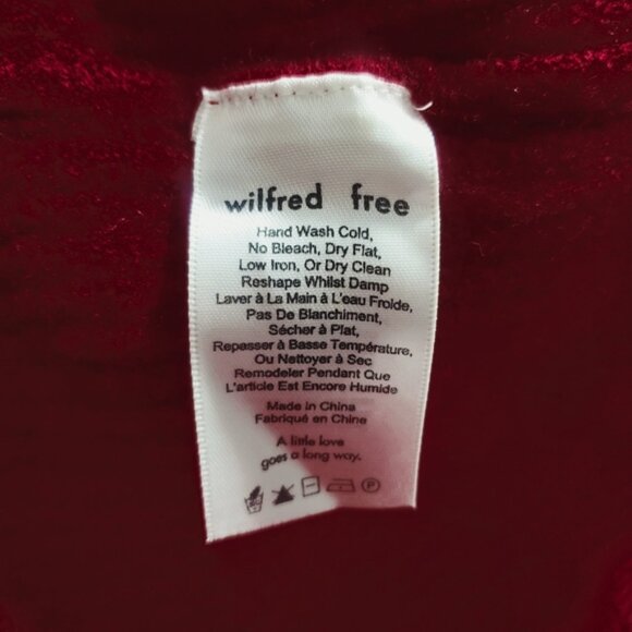WILFRED FREE 100٪ Italian Merino Wool Rare Knit Crimson Red Open Cardigan - Picture 7 of 10